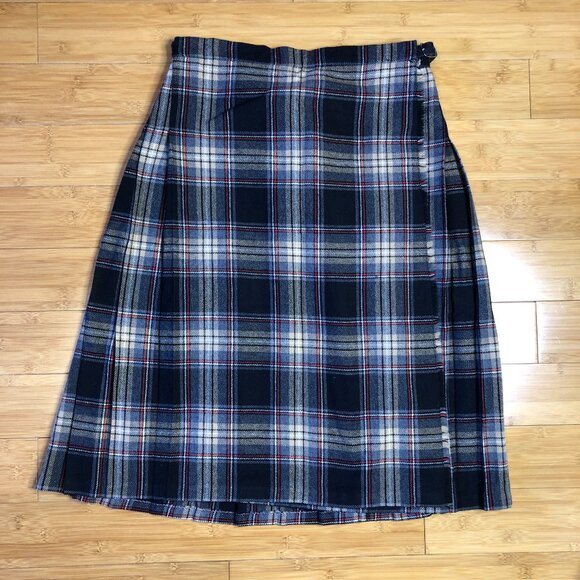 Ben Nevis Dresses & Skirts - Vintage Wool sz 14 Kilt Skirt Plaid Tartan Adjustable Pleated Grey Winter Fall